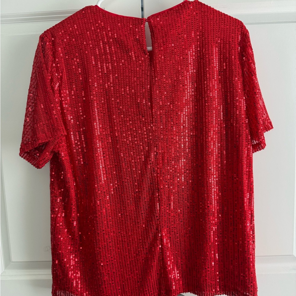 Vine & Love Red Sequin Blouse - Picture 3 of 3